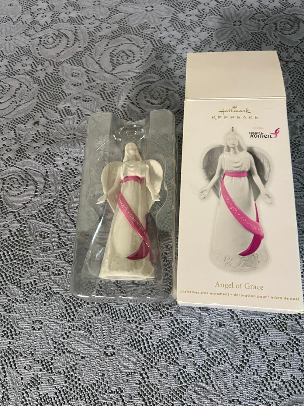 Hallmark Keepsake Angel of Grace 2012 Susan G Komen Porcelain Ornament in Box